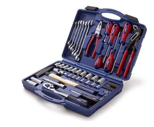 Juego Bremen 55 Piezas 1/2" + 1/4" - Bocallaves + Llaves + Pinzas + Martillo | Kit Completo