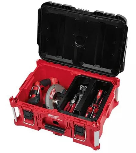 Caja Para Herramientas PACKOUT Milwaukee 4822-8425 - Organizador Modular 3 Compartimentos Profesional