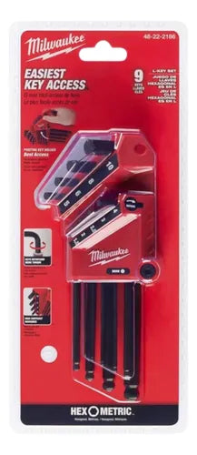 Juego Llaves Allen Milwaukee 48-22-2186 - 9 Piezas Métricas Profesionales