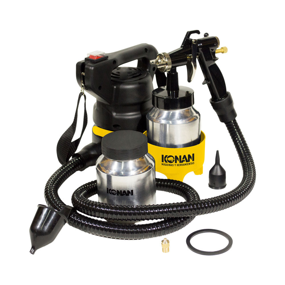 Equipo de Pintar KONAN KEP/800 800W Turbina Directa - Doble Tacho Aluminio + Regulador | Profesional