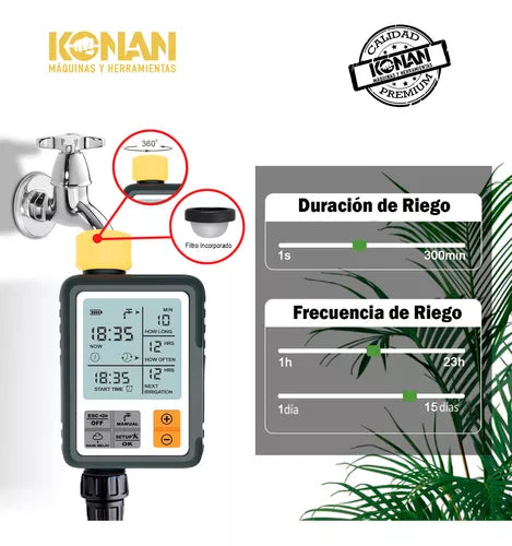 Temporizador Digital Riego Sensor Lluvia Timer Controlador KONAN KTIM/01